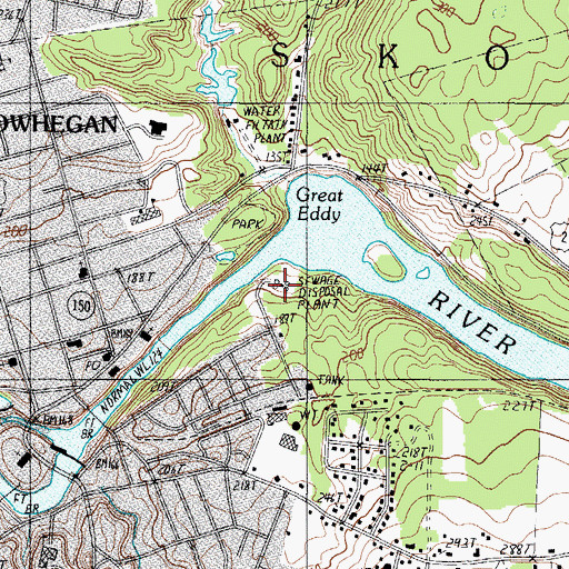 Topographic Map of Skowhegan Waste Treatment Plant, ME