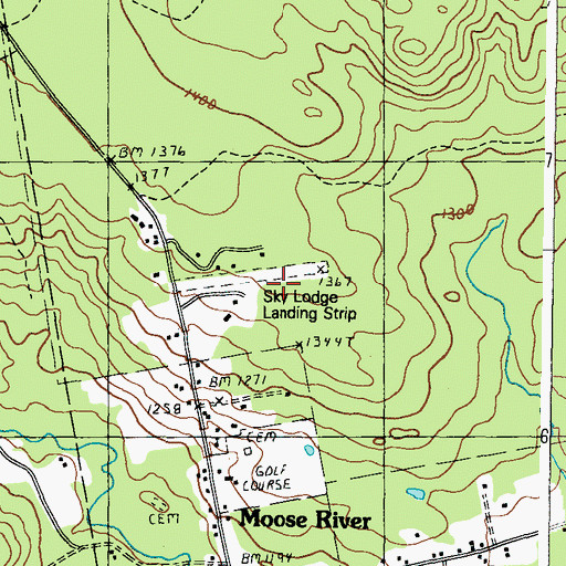 Topographic Map of Sky Lodge Landing Strip (historical), ME