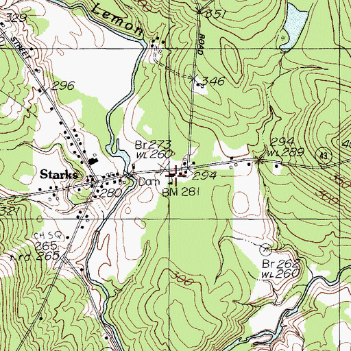 Topographic Map of Starks Elementary School (historical), ME