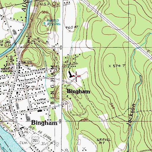 Topographic Map of Upper Kennebec Valley Memorial High School, ME