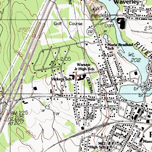 Topographic Map of Vickery School, ME