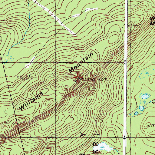 Topographic Map of Williams Mountain Lookout Tower, ME