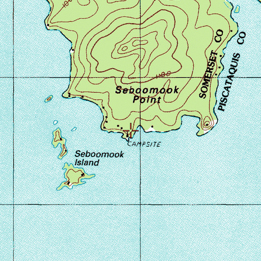Topographic Map of Seboomook Wilderness Campground, ME