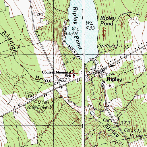 Topographic Map of Courser Memorial School, ME