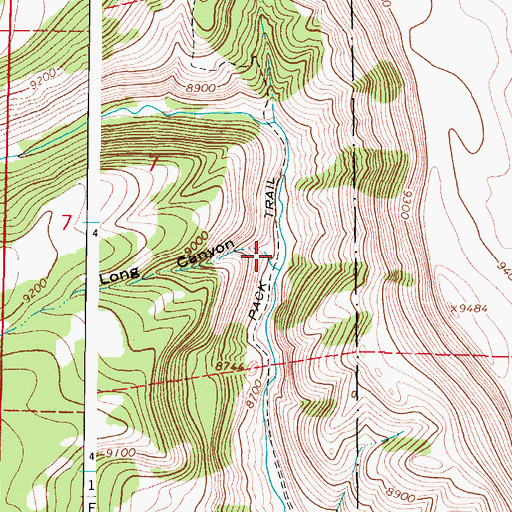 Topographic Map of Long Canyon, CO