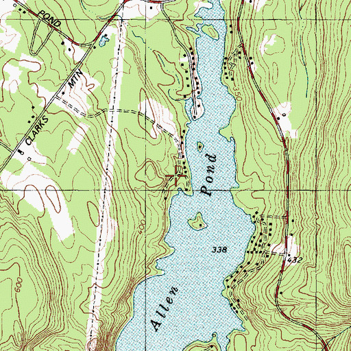 Topographic Map of Allen Pond Campground, ME