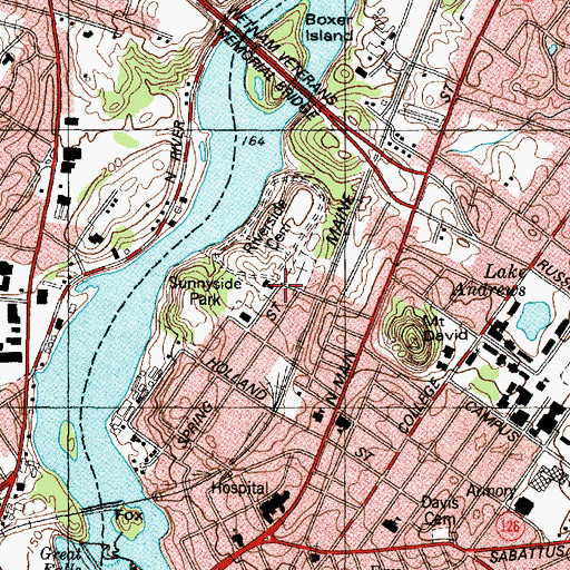 Topographic Map of American Rescue Workers, ME