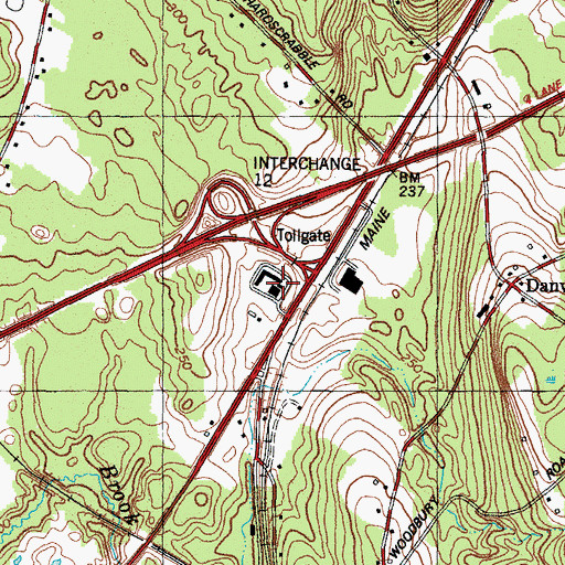 Topographic Map of Auburn Business Park, ME