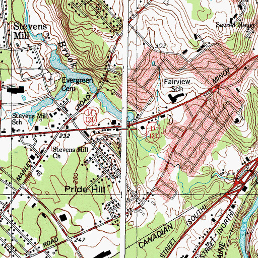 Topographic Map of Auburn Fire Department Museum, ME
