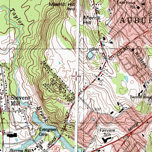 Topographic Map of Auburn Middle School, ME