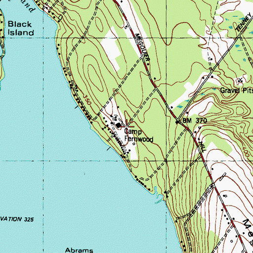 Topographic Map of Camp Fernwood, ME