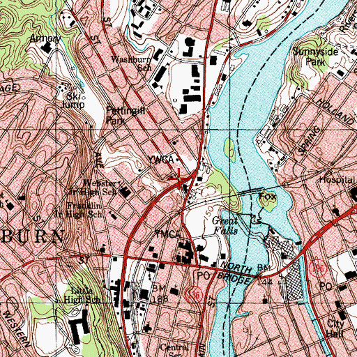Topographic Map of Church of the Nazarene, ME