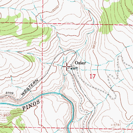 Topographic Map of Osier, CO