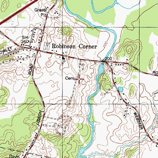 Topographic Map of Davis-Bryent Cemetery, ME