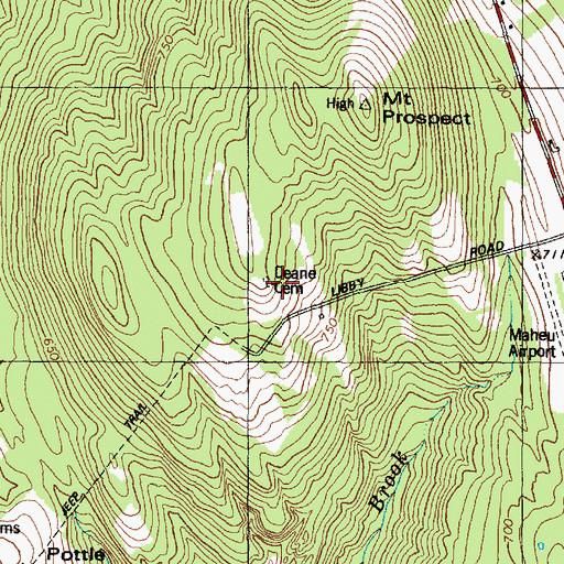 Topographic Map of Deane Cemetery, ME