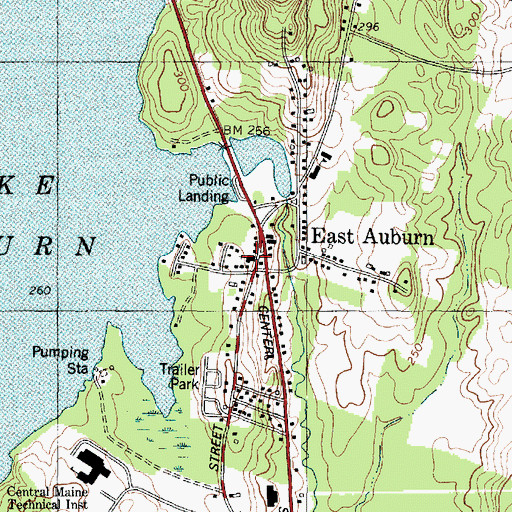 Topographic Map of East Auburn Baptist Church, ME