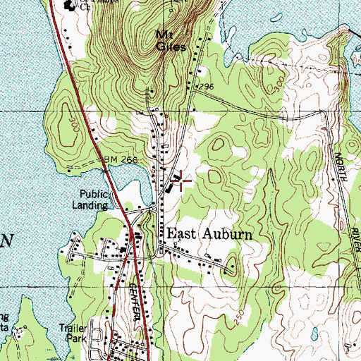 Topographic Map of East Auburn Community School, ME