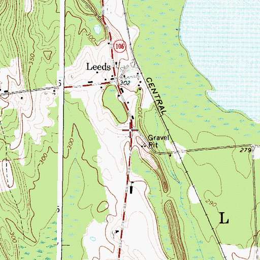 Topographic Map of Leeds Center Cemetery, ME