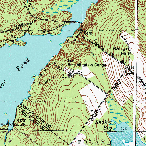 Topographic Map of Elan Rehabilitation Center, ME