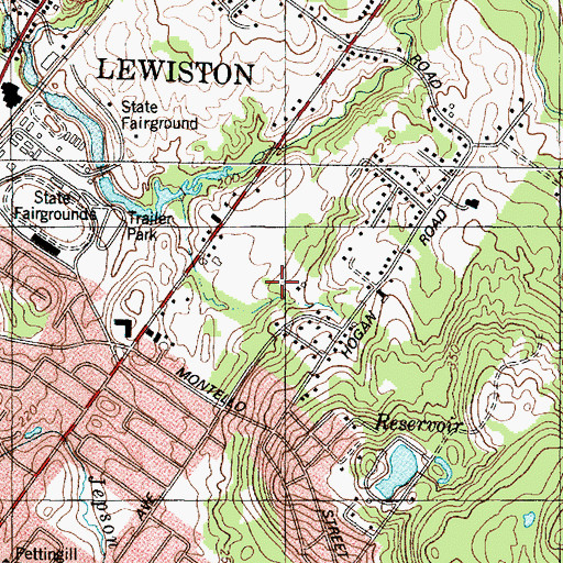 Topographic Map of Elliot Little League Ball Fields, ME