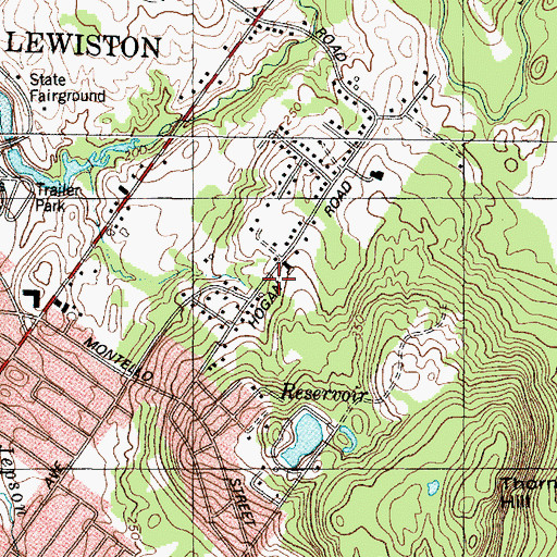 Topographic Map of First Assembly of God Church, ME