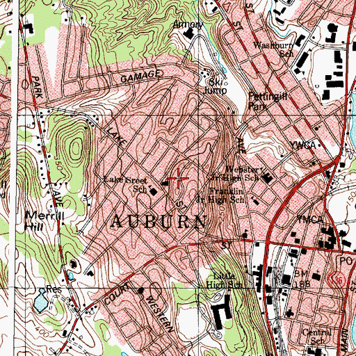 Topographic Map of First Church of Christ Scientist, ME