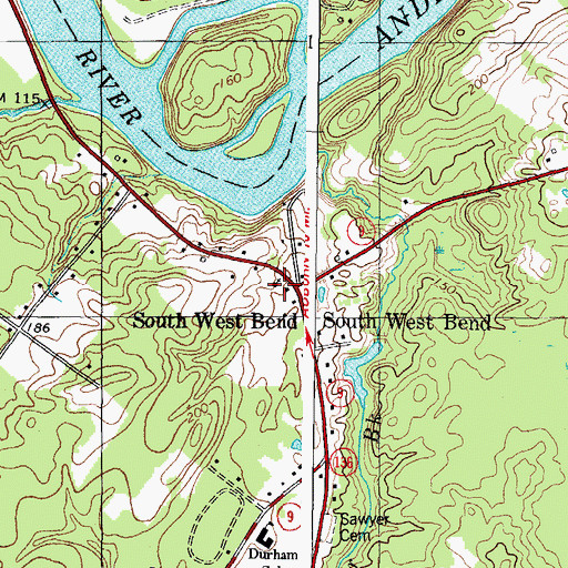 Topographic Map of First Congregational Church, ME