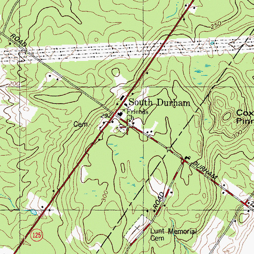 Topographic Map of Friends Cemetery, ME