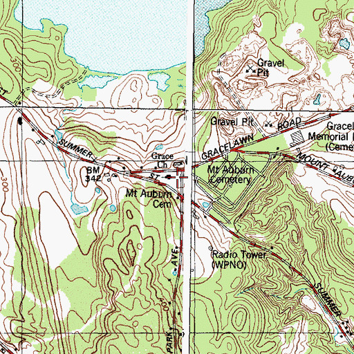 Topographic Map of Grace Lutheran Church, ME