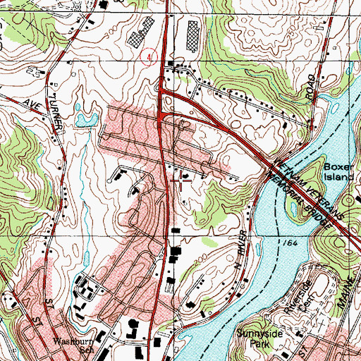 Topographic Map of Harvard Mill Mall Shopping Center, ME