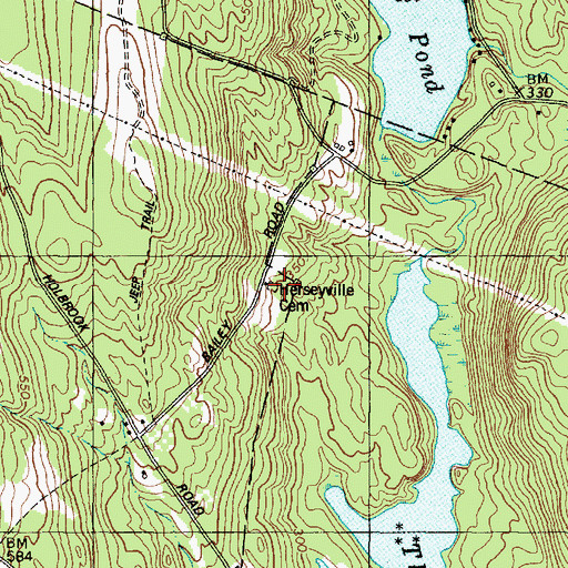 Topographic Map of Herseyville Cemetery, ME