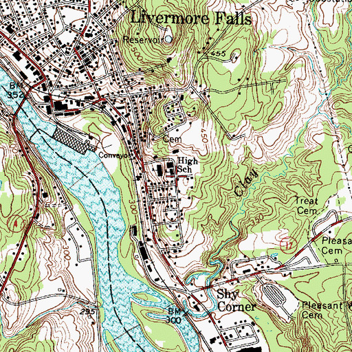 Topographic Map of Intermediate Learning Center, ME