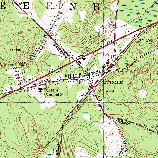 Topographic Map of Julia Adams Morse Memorial Library, ME