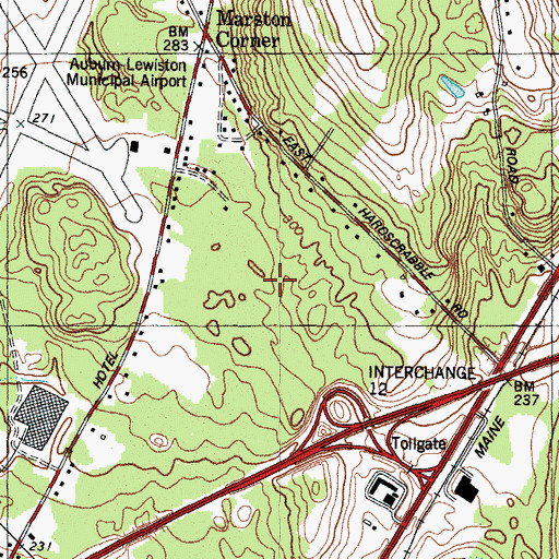 Topographic Map of Kittyhawk Industrial Park, ME