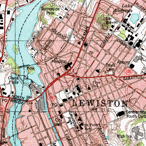 Topographic Map of Kora Temple, ME