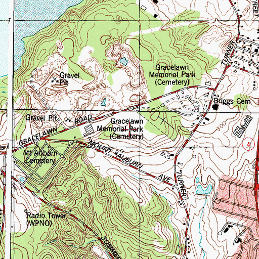 Topographic Map of Lakeview Fields, ME
