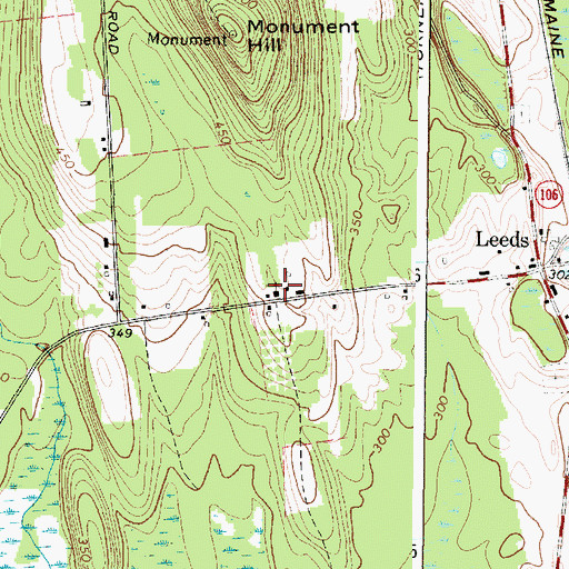 Topographic Map of Leeds Community Church, ME