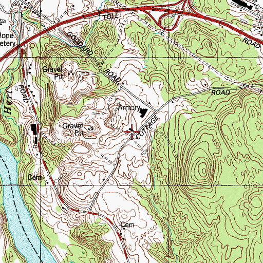 Topographic Map of Lewiston Alternative Vocational Center, ME