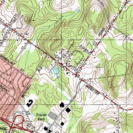 Topographic Map of Lewiston Industrial Park, ME