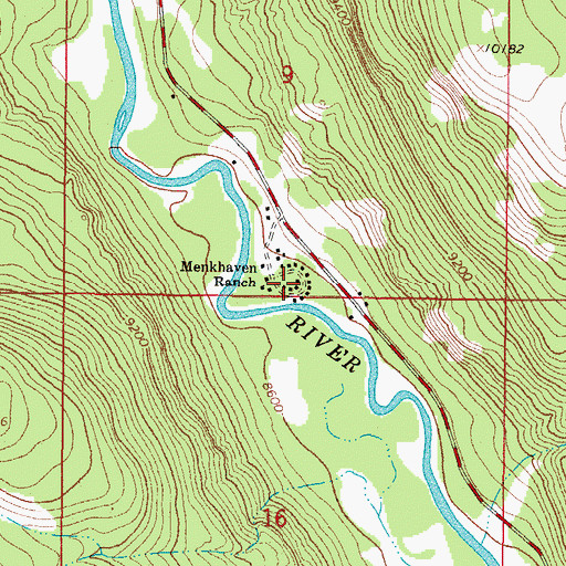Topographic Map of Menkhaven Ranch, CO