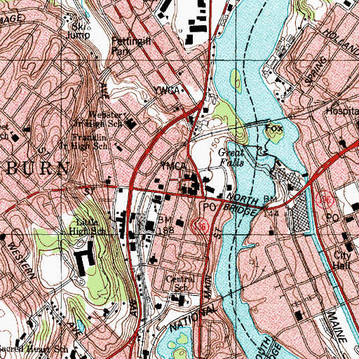 Topographic Map of Living Waters Church of God, ME