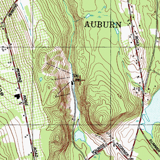 Topographic Map of Lost Valley Ski Area, ME