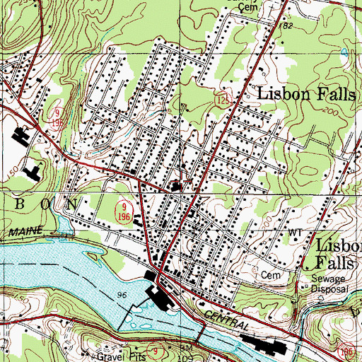 Topographic Map of Marion T Morse School, ME