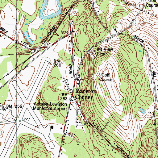 Topographic Map of Marstons Corner Baptist Church, ME