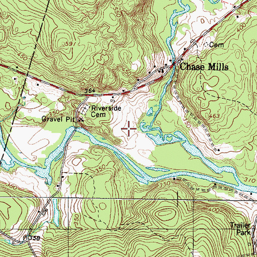 Topographic Map of Martin Stream Campsites, ME