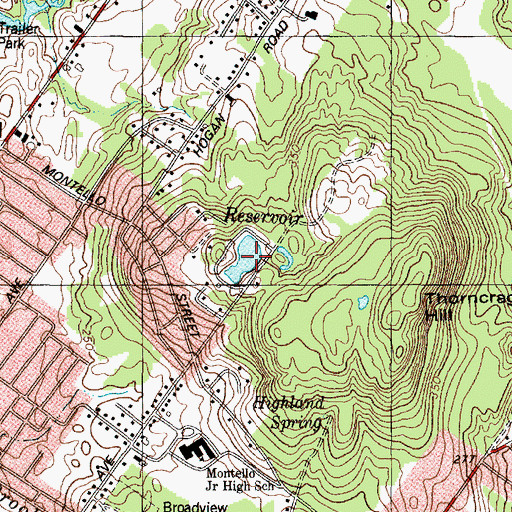 Topographic Map of Montello Heights Reservoir, ME