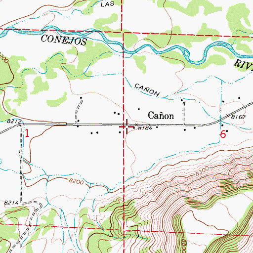 Topographic Map of Caon, CO