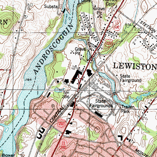 Topographic Map of North Wood Park Shopping Center, ME