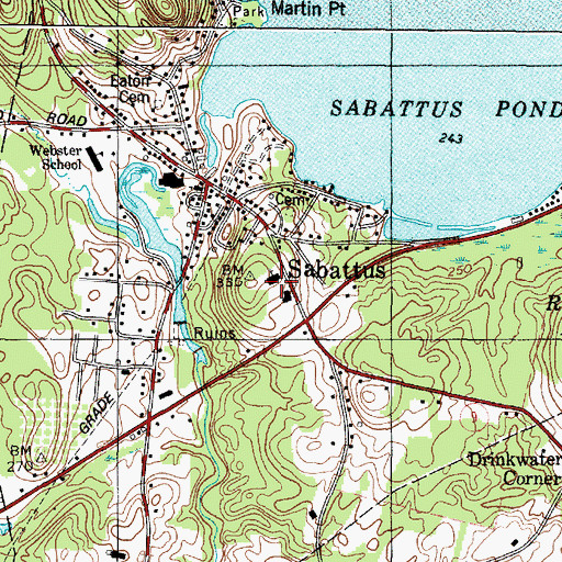 Topographic Map of Our Lady of the Rosary Church, ME