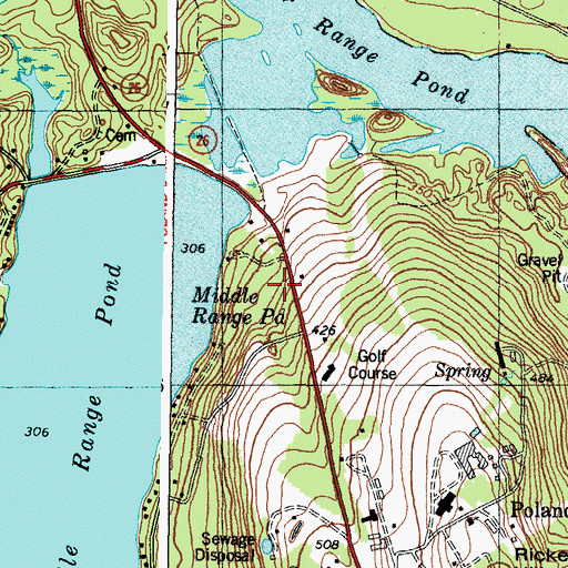 Topographic Map of Paul and Gails Campground and Marina, ME